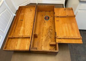 Vintage Stanley No. 861 Oak Wood Dovetail Fold Out Tool Box 12” x 29” x 7”