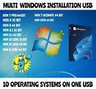 WINDOWS MULTI OPERATING SYSTEM USB,  10 IN 1 , EASY INSTALL, 7, 8, 8.1, 10, 11