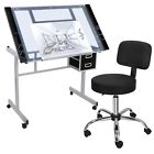 Drafting Table Art Desk Artist Drawing Table Adjustable Craft Table with Stool