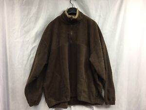 Benzene Jacket Mens XXL brown 1/4 Zip Long Sleeve Fleece Casual Hiking Warm