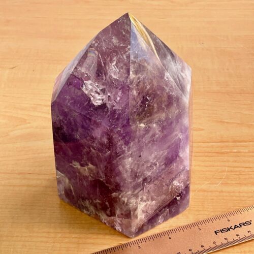 Large 6.2 lb. Purple Amethyst Quartz Agate Crystal Point Tower Stone Obelisk Gem