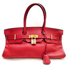 Hermes Shoulder Bag Shoulder Birkin Reds Taurillon Clemence 3238153