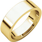6mm 14K Yellow Gold Plain Flat Design Comfort Fit Wedding Band Ring Size 6.5