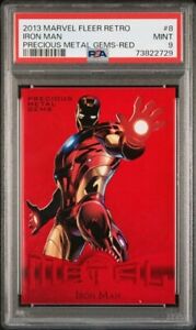 PSA 9 MINT 2013 Marvel Fleer Retro Iron Man Precious Metal Gems (PMG) Red 5/100