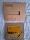 California 1965 QUARTERLY TRUCK License Plate TAB - unused with envelope