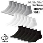 3-12 Pairs Mens Womens Diabetic Circulatory Ankle/Quarter Cotton Socks Size 9-15