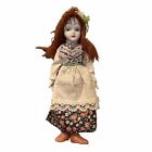 Vintage porcelain doll On Stand Handpainted Features 8.5” Country Core Vinete