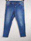 Nuon Jeans Womens 32 Blue Denim Mid Rise Straight Fit Zip Ankle Stretch Casual