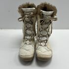 Columbia Women's YL5164-139 White Lace Up Waterproof Quilted Snow Boots Size 8