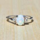 Exquisite Silver Plated Wedding Oval Cut Opal Rings Jewelry Sz 6-10 Lab-Created