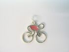 SOLID SILVER AND ENAMEL CHARM - CYCLE / BIKE DESIGN 'GIRO' PINK JERSEY (JR)
