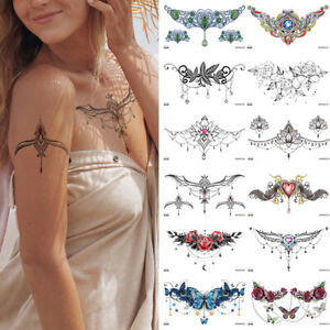 Temporary Tattoos For Women Underboob Adult Butterfly Tattoo Decals Sexy Tatoos
