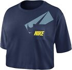 Nike Womens Logo Pocket Crop Top Size Small Color Navy