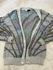 Kennington Unisex Size L 1980s Vintage Italian Geometric Print Sweater Cardigan