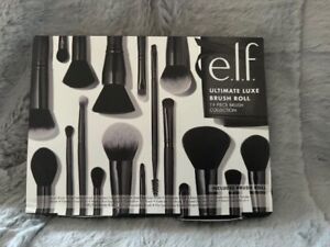 Elf Cosmetics 19 Piece Ultimate Luxe Makeup Brush Set & Travel Roll Case