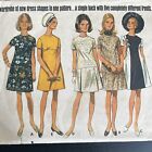 Vintage 1960s Butterick 5086 Mod A-Line Semi-Fitted Dress Sewing Pattern 10 CUT