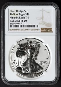 2021-S ERROR LABEL T1 Mislabeled NGC PF70 T2 Reverse Proof American Silver Eagle
