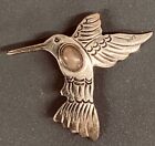 Vintage Hummingbird Brooch Amethyst & 925 Sterling Silver Bird Pin Signed