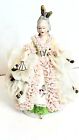 Vintage All Dresden Porcelain Lace Figurine Woman With Fan 4.25