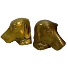 Vintage Brass Dachshund Dog Head Bookends