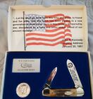 NEW! VINTAGE 1988 JOHN F KENNEDY CASE XX 25TH ANNIVERSARY SILVER COIN& KNIFE SET