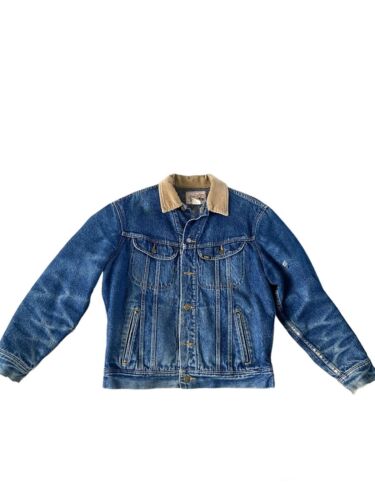 Vintage Lee Storm Rider Denim Jean Jacket Blanket Lined Made In USA M/L