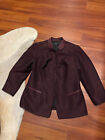 Lafayette 148 NY Wool Leather Blend Blazer Jacket Women's Size 14 W