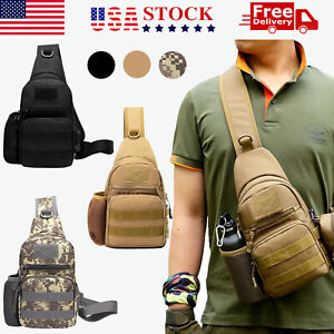 Men Outdoor Tactical Backpack Shoulder Sling Bag Chest Pack Sport Travel Hiking