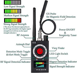K18 RF detector Anti-spy Detector Camera GSM Audio Bug GPS Finder Scanner US