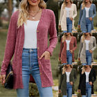 Knit Cardigan Chunky Button Long Sleeves Womens Ladies Casual Tops Plus Sizes