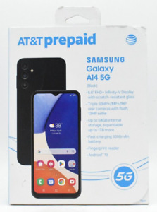 AT&T Prepaid Samsung Galaxy A14 5G 64GB Black SM-A146U Smartphone