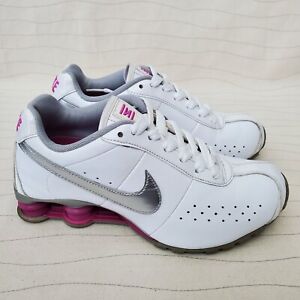 Nike Womens Shox Classic ll White Leather Pink Silver Shoes 343907-107 Size 6
