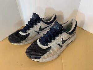 Nike Men's Sneakers Tennis Shoes White Navy Blue Air Max Zero Size 8.5 READ