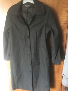New Delta Collection Lion Uniform Black Trench Coat Women's Size 8 with Hood