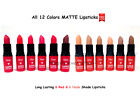 12 PCs Matte Lipsticks - Long Lasting Nude & Red Shade Matte Lipstick Set