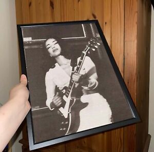 Sade playing the guitar black & white 1992 vintage poster