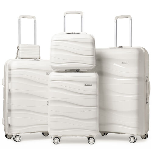 Melalenia - 5 Luggage Sets PP Hardside Spinner Luggage -（Expandable20