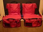 Two  Portable Folding Stadium Seat Chairs With Carry Strap RED/BLU