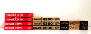 Lot of 9 Mixed Cassettes TDK SA-X90 Maxell UR 60/90 & XL II 90 New Sealed Blank!