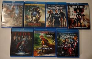 Comic Book Blu-ray DVD Lot The Avengers Thor Captain America Iron Man 2 3 first