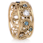 18k Yellow Gold Plated Ring Charm Cubic Zirconia Women Wedding Jewelry Size 6-10