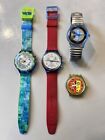 Vintage Watches Swatch LOT Of 4 Watch Chronograph, SCUBA, Musicall