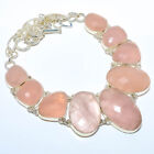 Rose Quartz Gemstone Solid 925 Sterling Silver Necklace Jewelry 17.99