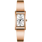 Caravelle Womens Rose Gold-Tone Bangle Roman Numerals Quartz Watch 18mm 44L264