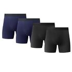 4PK Mens Cotton Boxer Briefs With Fly Underwear Bulk Size Medium Large M XL XXL