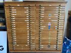 Vintage flat file wood pine art map blueprint cabinet