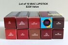 Lot of 10 MAC LIPSTICK 10 Colors -FULL SIZE 0.1 oz/3g EACH NEW IN BOX $228 Value