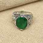 Beautiful 925 Silver Green Emerald Gemstone Handmade Men's Ring All Size R465