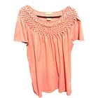 Toffee Apple XXL Bubble Gum Pink Ruched Cap Sleeve Flowing Top Flattering EUC