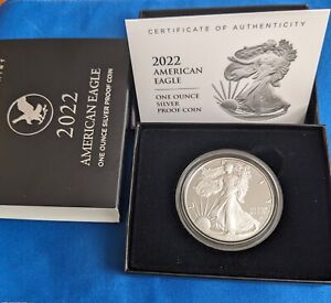 American Eagle - 2022W - One Ounce Silver Proof coin- W/box & Certificate -View